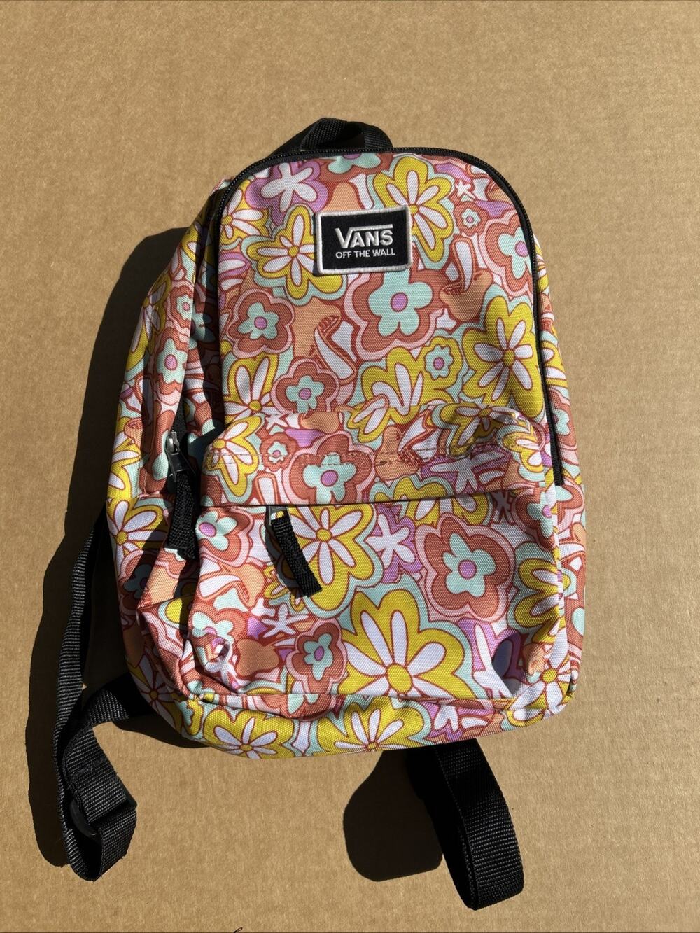 Vans Off The Wall Mini 13” Backpack Floral Daisy Print Pink Yellow 2022